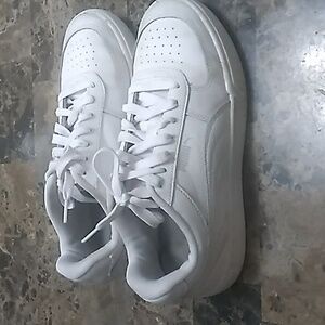 All white Puma mens shoes